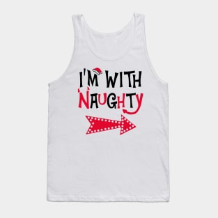 I'm With Naughty Christmas Couple Tank Top